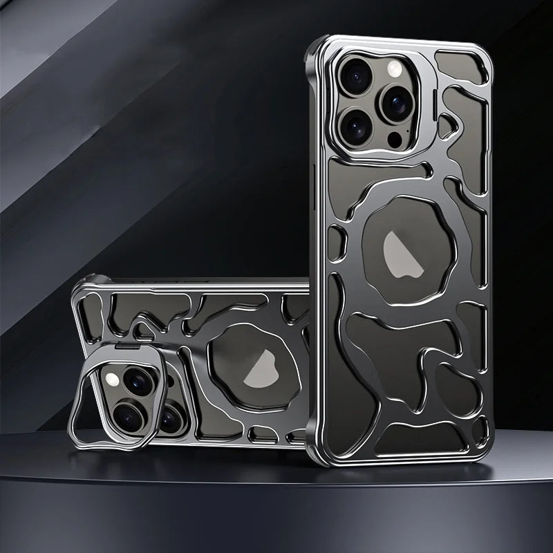 Natural Titanium Metal With Cooling Capacity Case For iPhone.
