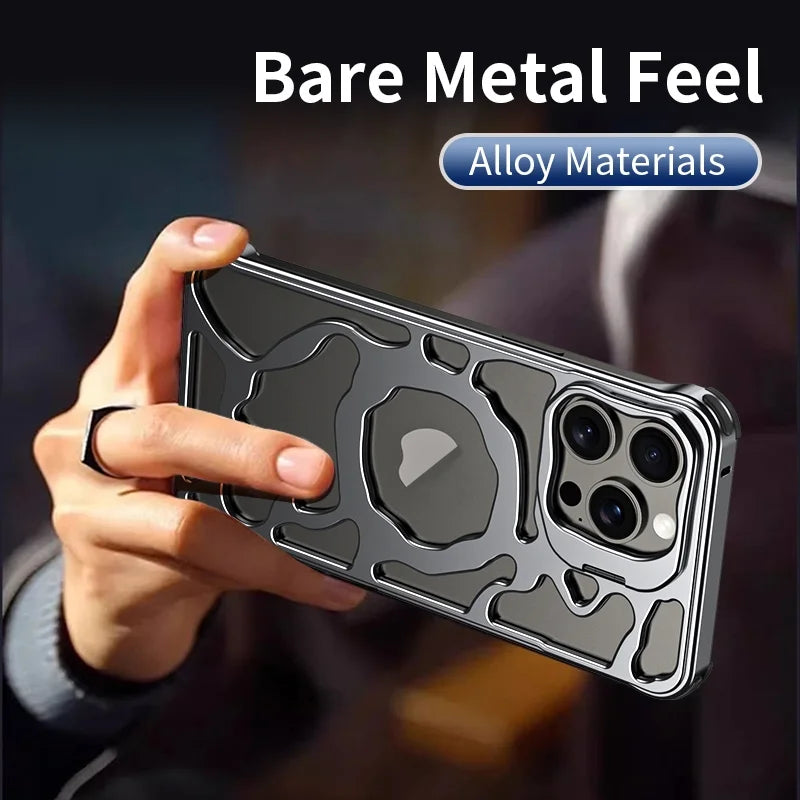 Natural Titanium Metal With Cooling Capacity Case For iPhone.
