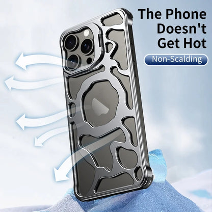 Natural Titanium Metal With Cooling Capacity Case For iPhone.