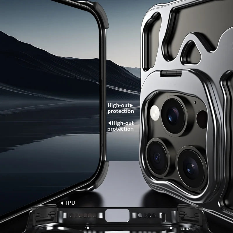 Natural Titanium Metal With Cooling Capacity Case For iPhone.