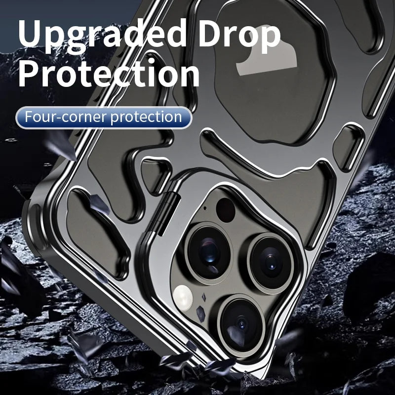 Natural Titanium Metal With Cooling Capacity Case For iPhone.