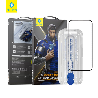 Blueo 3D Airbag Anti-broken Tempered Glass with Applicator for iPhone 15 Pro Max