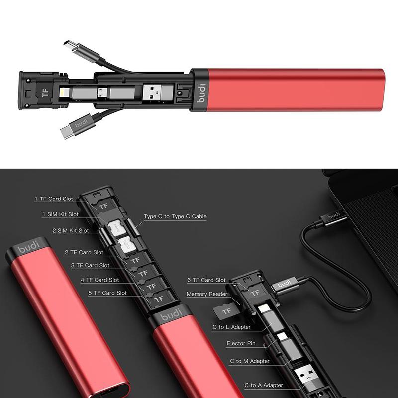 Multi-function Smart Adapter Card Storage Data Case Box Storage Cable For Xiaomi Reader TF USB Protable Multi-Cable