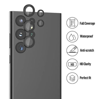 Blueo Camera Lense Protector 9H Aluminium Ring for Samsung S24 Ultra Black