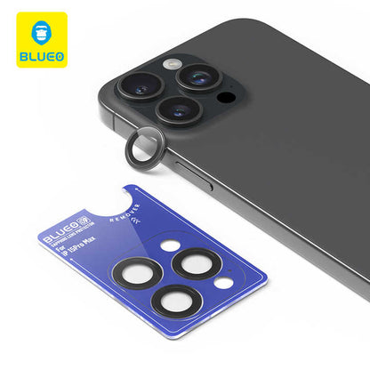 Blueo Sapphire Crystal Original Titanium PVD Stainless Steel Camera Lens Protector Cover for iPhone 15 pro max
