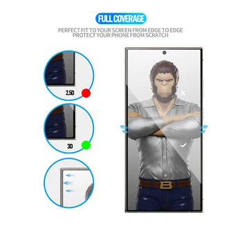 Blueo Full AB glue anti-static 3D Curved Silk Tempered Glass screen protector For Samsung S24 Ultra