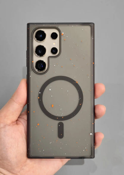 Magnetic Magsafe suitable for Samsung Galaxy S24 Ultra contrasting color case matte anti-fall dirty dirty case mobile phone skin feel personalized