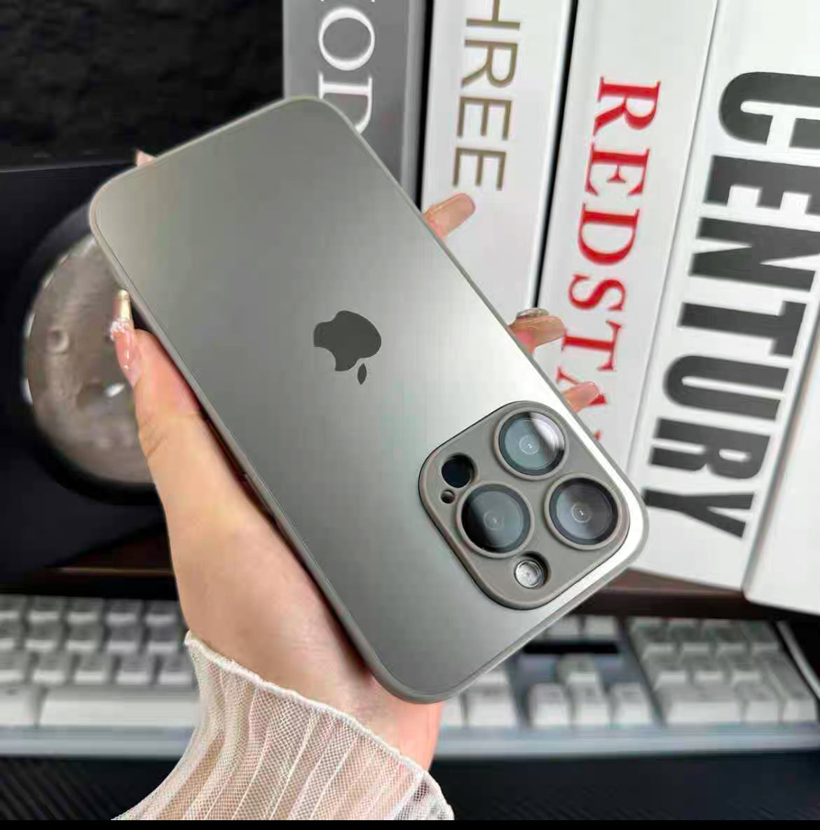 Matte Titanium Glass Case For iPhone