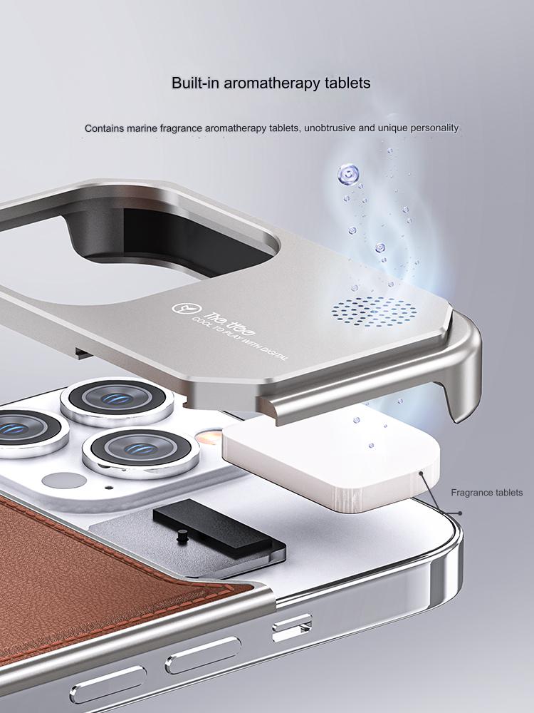 Thetree Is Suitable For Apple IPhone 15 pro max Case Aluminum Alloy Protective Cover Aromatherapy Shell Autumn And Winter Anti-fall Heat Dissipation Frameless Ultra-thin Advanced