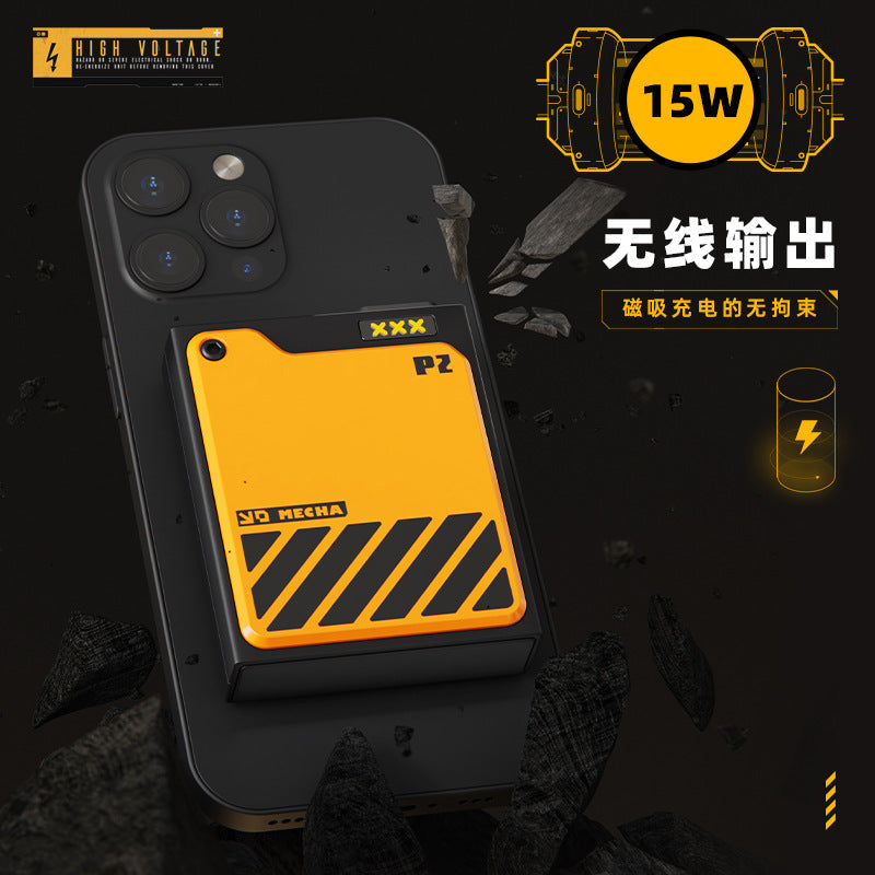 X-LIVE Schneider Cyberpunk Mech Wind Magnetic Suction Wireless Charging Power Bank Large Capacity Suitable For Apple Fast Charging