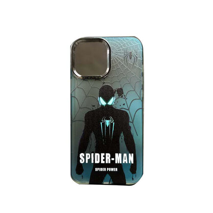 Premium iPhone 14 Pro Max Case - Silver Electroplated Shell with Spiderman Mask Design for iPhone 15, 13 Pro, XR, XS, and 12: High-End, Anti-Fall, Creative Protective Cover