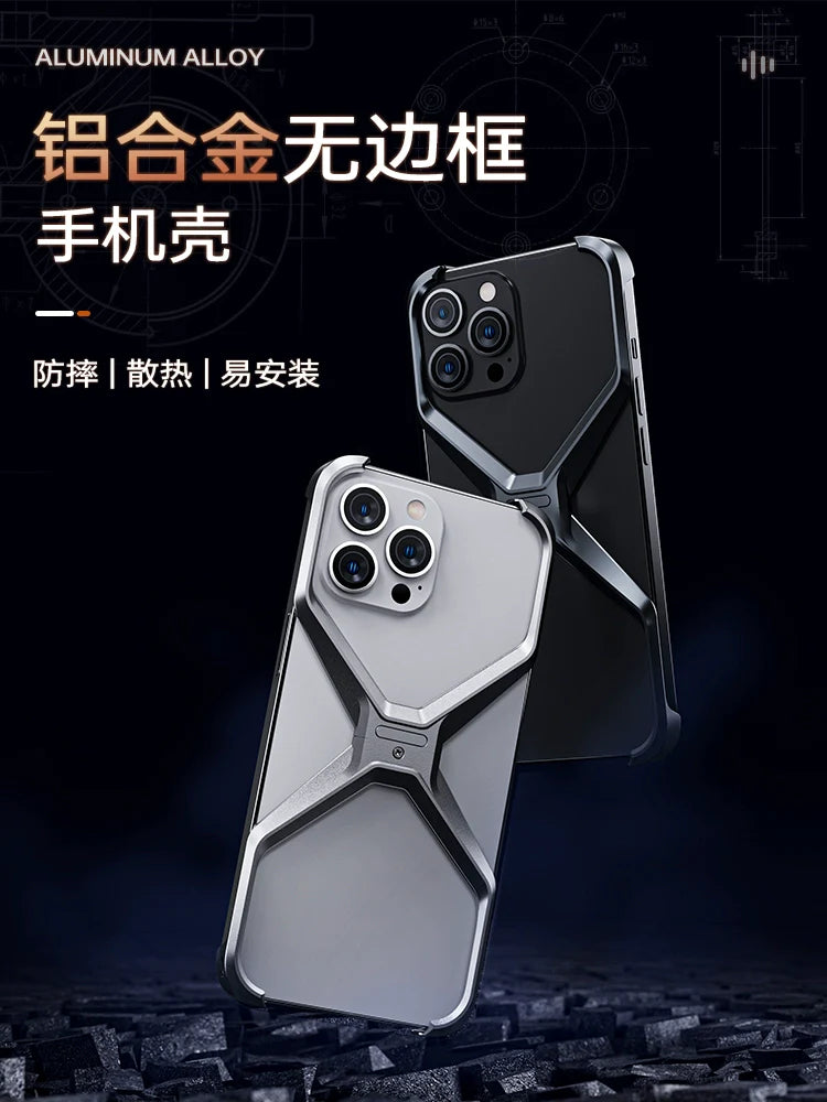 X case, aluminum alloy protective case, new hollow frameless heat dissipation case, high-end, ultra-thin, scratch-resistant