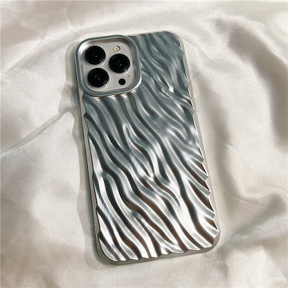High-end Simple Solid Color Folds Suitable For Apple 14promax iPhone Case Iphone13 New 13promax Soft Silicone 12 Female Models 14pro All-inclusive 11 Drop-resistant Mobile Phone Cover Boys Tide