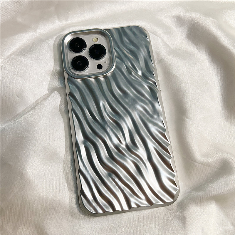High-end Simple Solid Color Folds Suitable For Apple 14promax iPhone Case Iphone13 New 13promax Soft Silicone 12 Female Models 14pro All-inclusive 11 Drop-resistant Mobile Phone Cover Boys Tide