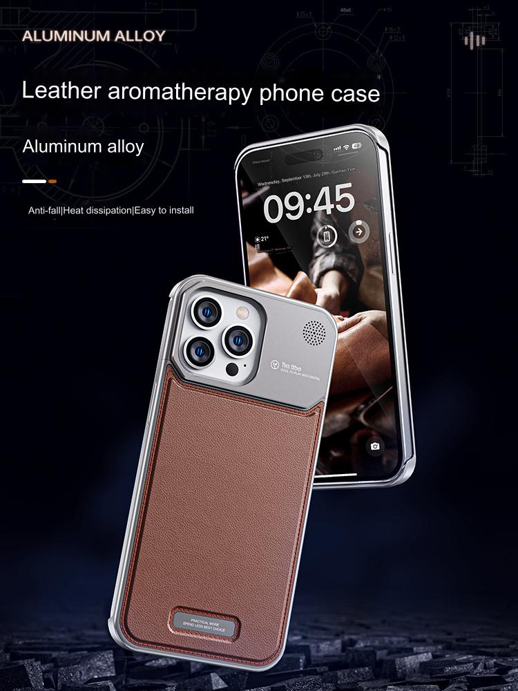 Thetree Is Suitable For Apple IPhone 15 pro max Case Aluminum Alloy Protective Cover Aromatherapy Shell Autumn And Winter Anti-fall Heat Dissipation Frameless Ultra-thin Advanced