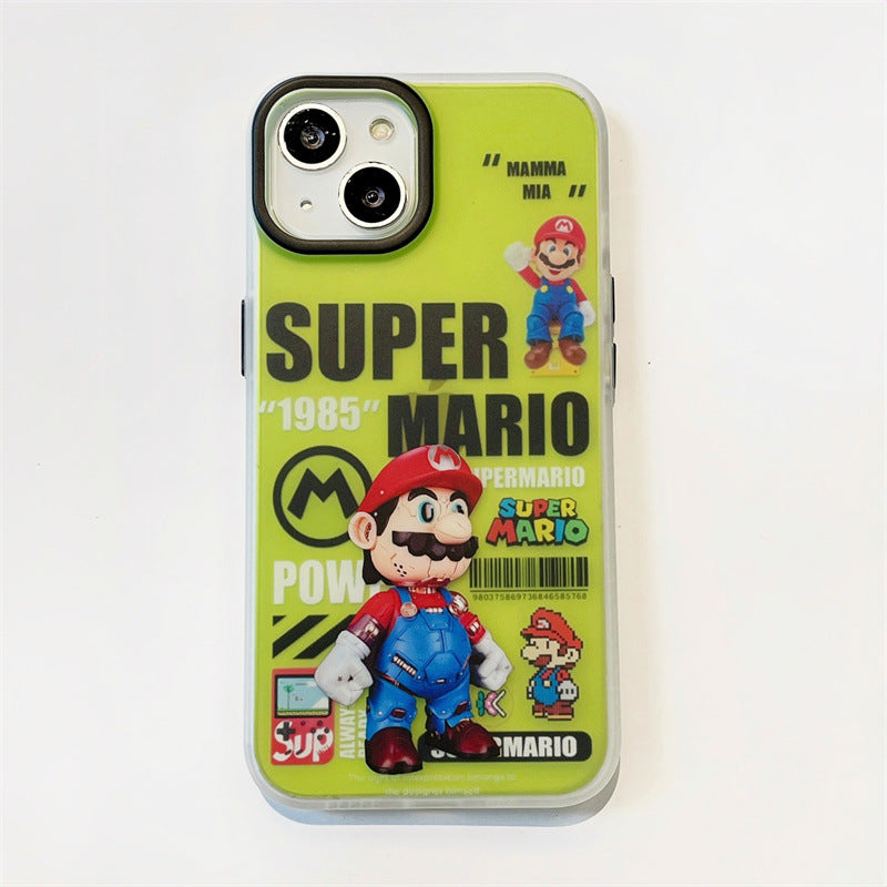 Cartoon Mario Edition iPhone Case 11 Apple 14plus Protective Cover