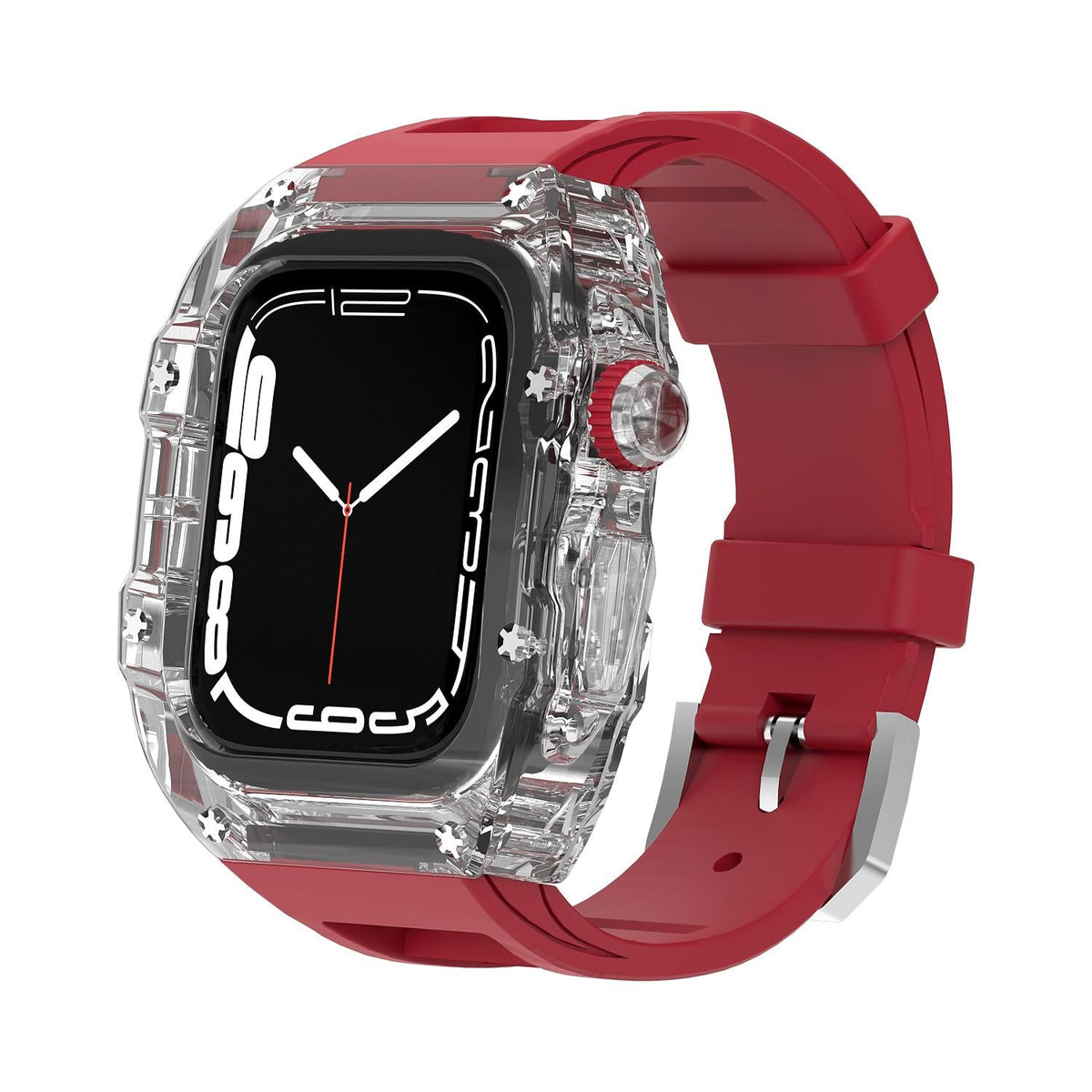 Kewu Digital Is Suitable For Apple Watch Ultra Strap Fully Transparent Case S7 Apple Watch With Fluorine Rubber S8 Modified IWatch6 Advanced SE Protective Case Watch7 Integrated Case S8