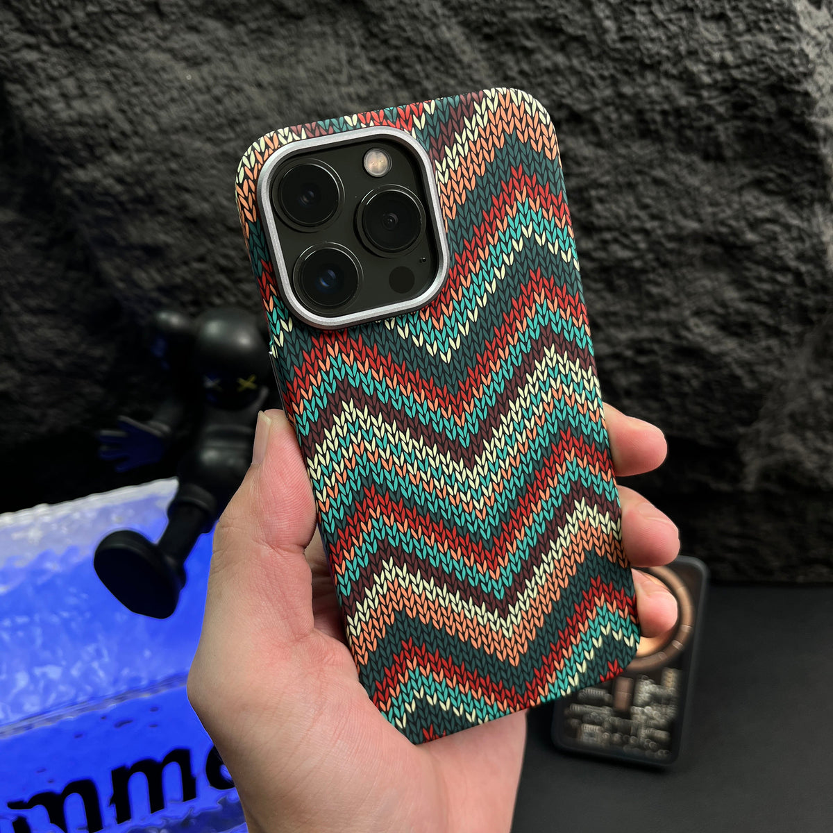 High-End Luminous Magnetic Moisture-Absorbing Case for Apple iPhone 14 Pro Max 2023 - Ethnic Style Creative Cover with Brand Embossment for Men and Women Elevate Your High-End Experience!