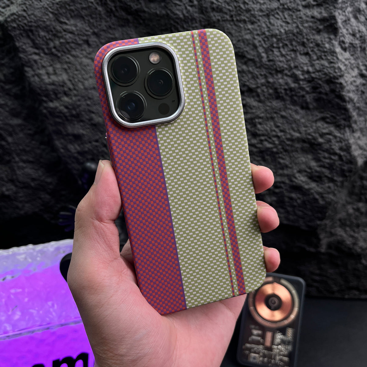 High-End Luminous Magnetic Moisture-Absorbing Case for Apple iPhone 14 Pro Max 2023 - Ethnic Style Creative Cover with Brand Embossment for Men and Women Elevate Your High-End Experience!