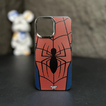Premium iPhone 14 Pro Max Case - Silver Electroplated Shell with Spiderman Mask Design for iPhone 15, 13 Pro, XR, XS, and 12: High-End, Anti-Fall, Creative Protective Cover