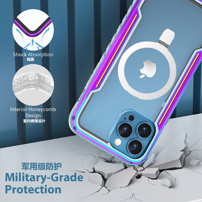 Suitable For IPhone 15 Apple 15 Pro Max Thunder Metal Magnetic Stand Business Protective Cover Anti-fall