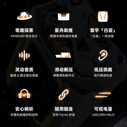 Meizu Co-branded Limited Edition PANDAER × XOG true wireless bluetooth headset Semi-In-Ear Call Noise Reduction