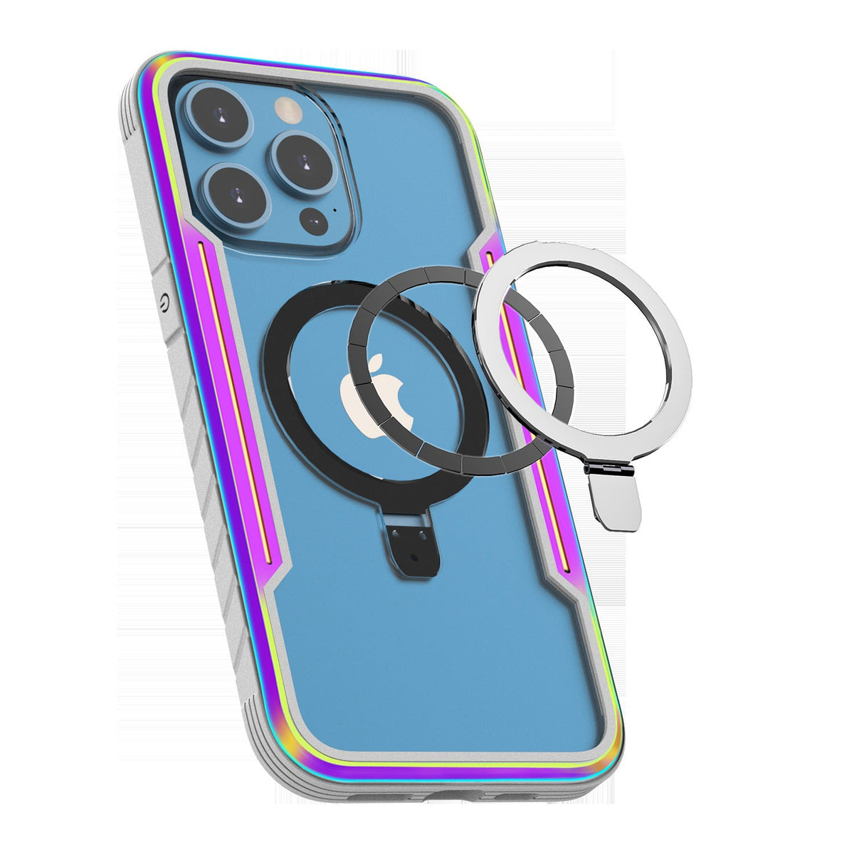 Suitable For IPhone 15 Apple 15 Pro Max Thunder Metal Magnetic Stand Business Protective Cover Anti-fall