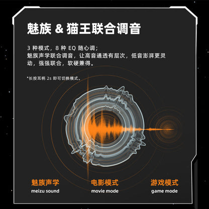 Meizu Co-branded Limited Edition PANDAER × XOG true wireless bluetooth headset Semi-In-Ear Call Noise Reduction