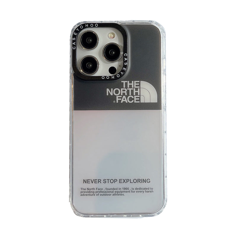 Tide Brand Double Color Matching TNF Label Is Suitable For Apple 14pro Mobile Phone Case Iphone13 Matte Radiation 12/11 Straight Edge Hard Bottom