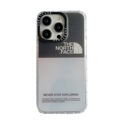 Tide Brand Double Color Matching TNF Label Is Suitable For Apple 14pro Mobile Phone Case Iphone13 Matte Radiation 12/11 Straight Edge Hard Bottom