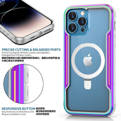 Suitable For IPhone 15 Apple 15 Pro Max Thunder Metal Magnetic Stand Business Protective Cover Anti-fall
