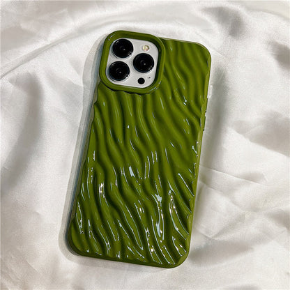 High-end Simple Solid Color Folds Suitable For Apple 14promax iPhone Case Iphone13 New 13promax Soft Silicone 12 Female Models 14pro All-inclusive 11 Drop-resistant Mobile Phone Cover Boys Tide