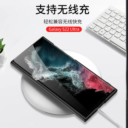 Ultra-Thin Protective Case for Samsung S23ultra: New Internet Celebrity Design with All-Inclusive Bracket, Japanese and Korean Frosted Trend for Men and Women