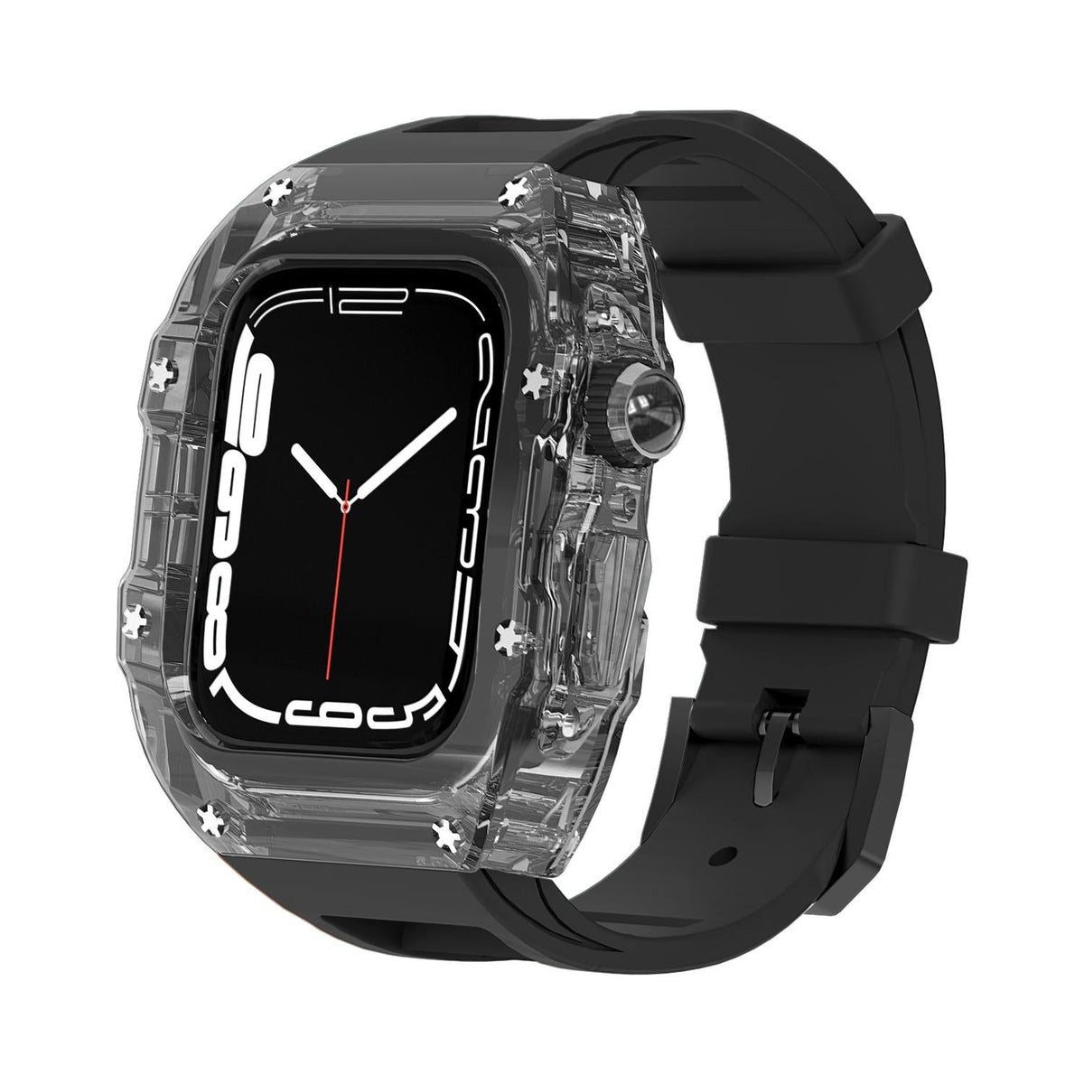 Kewu Digital Is Suitable For Apple Watch Ultra Strap Fully Transparent Case S7 Apple Watch With Fluorine Rubber S8 Modified IWatch6 Advanced SE Protective Case Watch7 Integrated Case S8