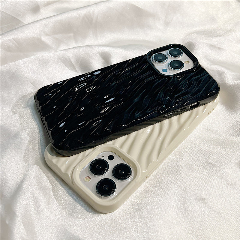 High-end Simple Solid Color Folds Suitable For Apple 14promax iPhone Case Iphone13 New 13promax Soft Silicone 12 Female Models 14pro All-inclusive 11 Drop-resistant Mobile Phone Cover Boys Tide