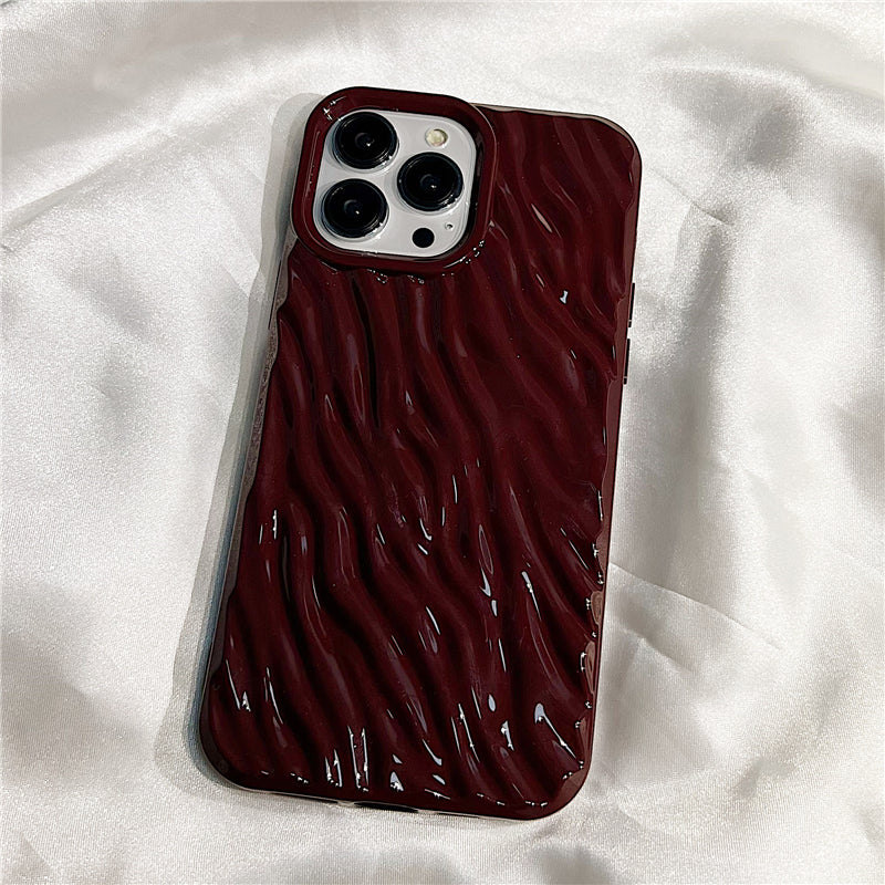 High-end Simple Solid Color Folds Suitable For Apple 14promax iPhone Case Iphone13 New 13promax Soft Silicone 12 Female Models 14pro All-inclusive 11 Drop-resistant Mobile Phone Cover Boys Tide