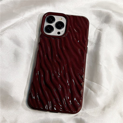 High-end Simple Solid Color Folds Suitable For Apple 14promax iPhone Case Iphone13 New 13promax Soft Silicone 12 Female Models 14pro All-inclusive 11 Drop-resistant Mobile Phone Cover Boys Tide