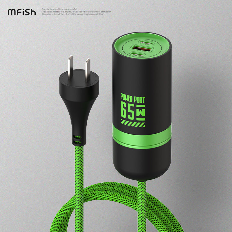 Heiyu Power Mushroom Charger 65W Fast Charging Gallium Nitride Pd Android Multi-port Mobile Phone Notebook Universal USB