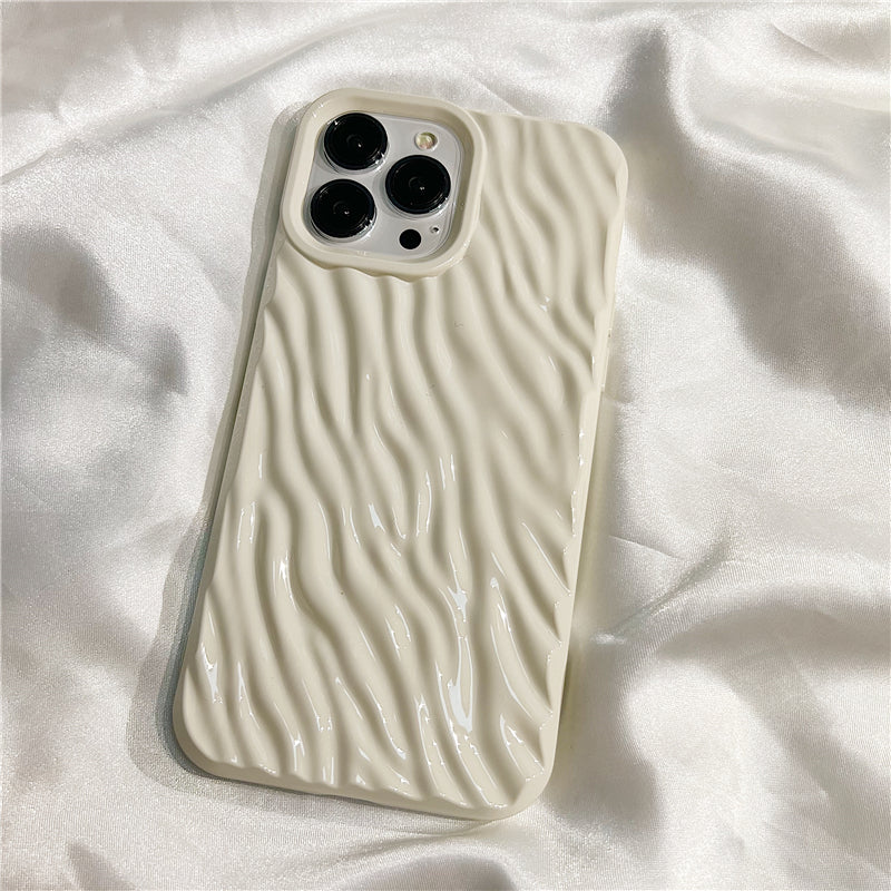 High-end Simple Solid Color Folds Suitable For Apple 14promax iPhone Case Iphone13 New 13promax Soft Silicone 12 Female Models 14pro All-inclusive 11 Drop-resistant Mobile Phone Cover Boys Tide