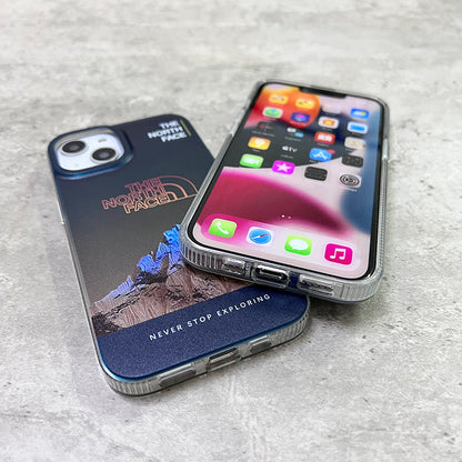 Original Trendy Brand North Face Snow Mountain iPhone Case, Personalized Landscape Illustration Creative High-end Sense Large Hole Matte Anti-fall Hard Protective Case