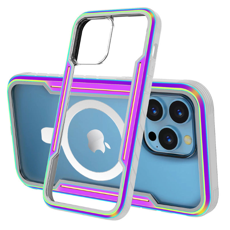 Suitable For IPhone 15 Apple 15 Pro Max Thunder Metal Magnetic Stand Business Protective Cover Anti-fall