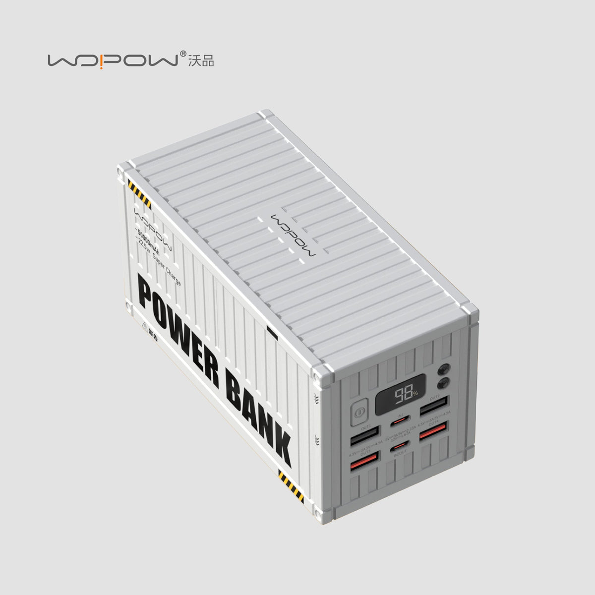 Wopow Wopin Creative Container Charging Power Bank 50000 mAh Large Capacity Outdoor Portable Digital Display Mobile Power Supply