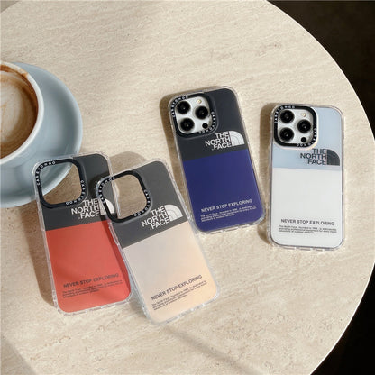 Tide Brand Double Color Matching TNF Label Is Suitable For Apple 14pro Mobile Phone Case Iphone13 Matte Radiation 12/11 Straight Edge Hard Bottom