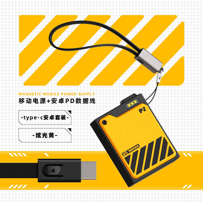 X-LIVE Schneider Cyberpunk Mech Wind Magnetic Suction Wireless Charging Power Bank Large Capacity Suitable For Apple Fast Charging