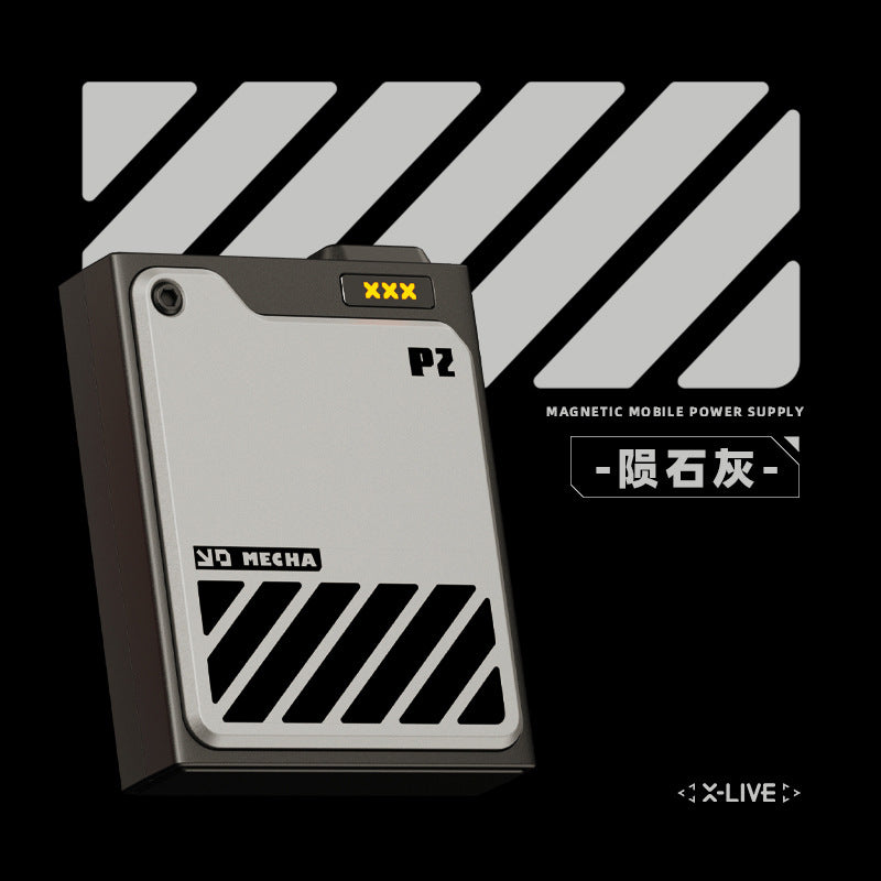 X-LIVE Schneider Cyberpunk Mech Wind Magnetic Suction Wireless Charging Power Bank Large Capacity Suitable For Apple Fast Charging
