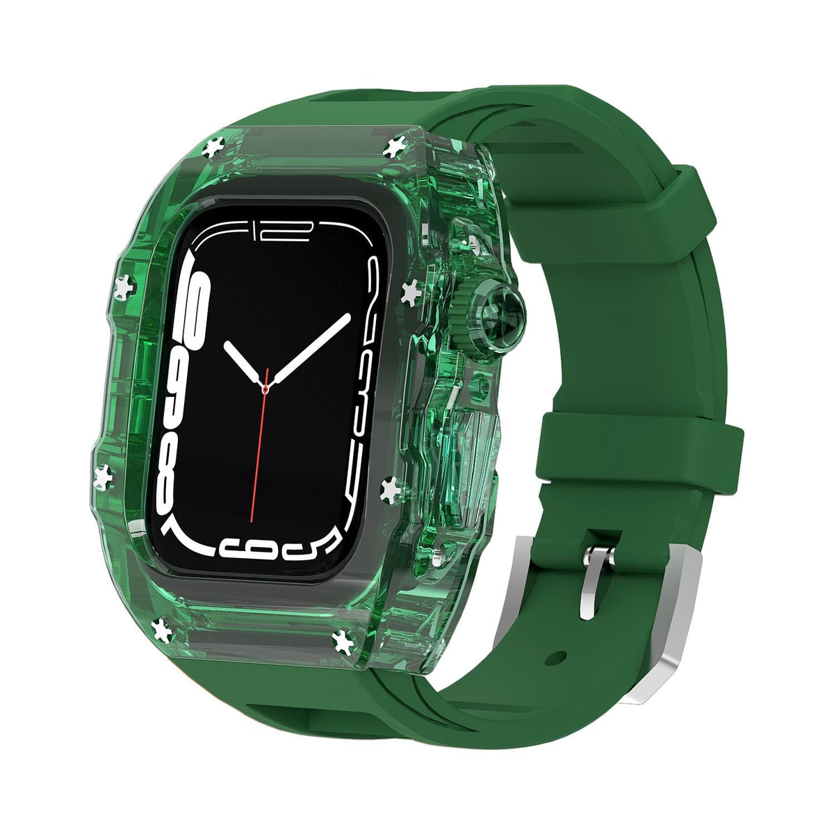 Kewu Digital Is Suitable For Apple Watch Ultra Strap Fully Transparent Case S7 Apple Watch With Fluorine Rubber S8 Modified IWatch6 Advanced SE Protective Case Watch7 Integrated Case S8