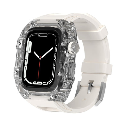 Kewu Digital Is Suitable For Apple Watch Ultra Strap Fully Transparent Case S7 Apple Watch With Fluorine Rubber S8 Modified IWatch6 Advanced SE Protective Case Watch7 Integrated Case S8