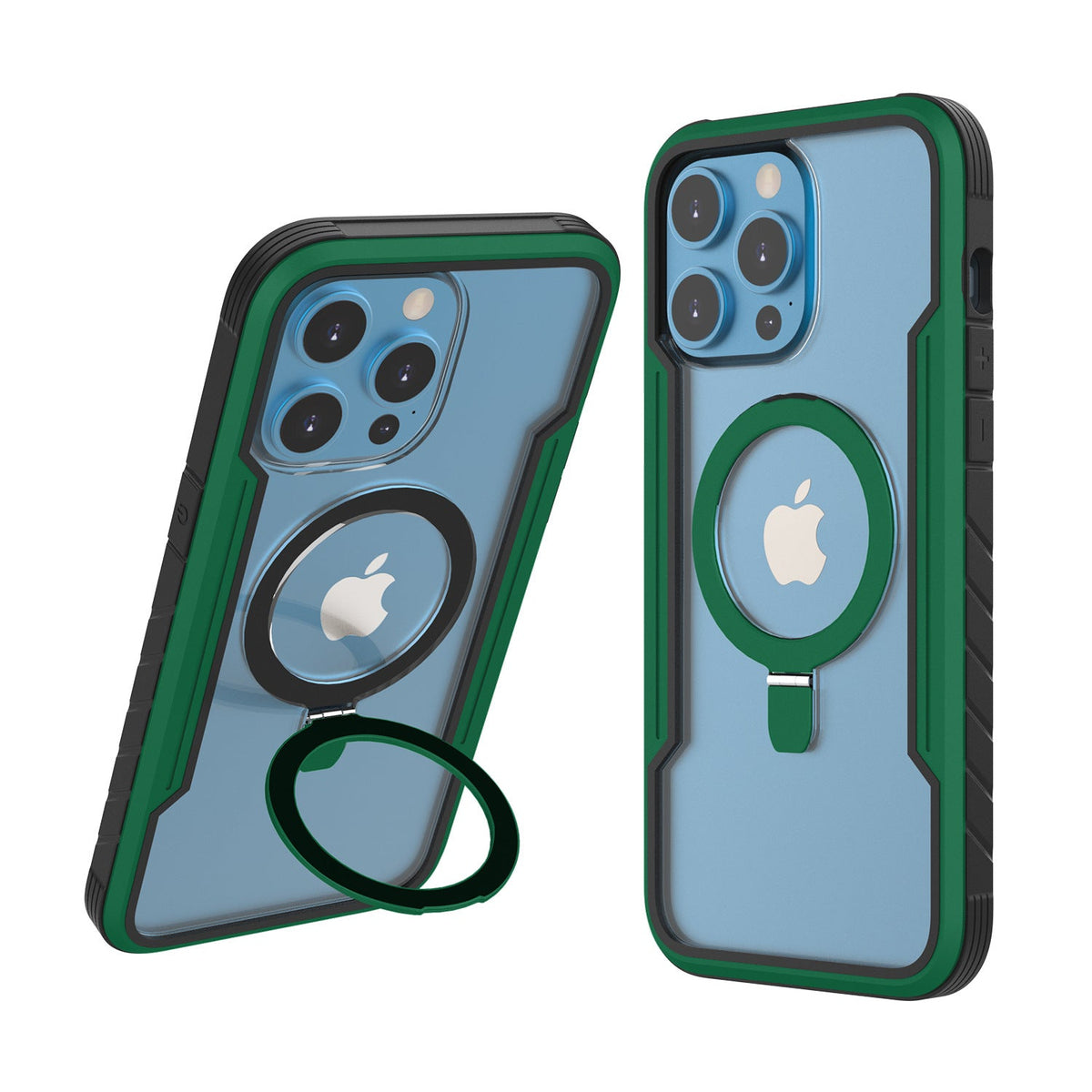 Suitable For IPhone 15 Apple 15 Pro Max Thunder Metal Magnetic Stand Business Protective Cover Anti-fall