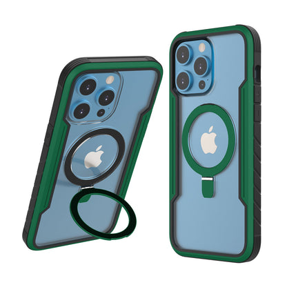 Suitable For IPhone 15 Apple 15 Pro Max Thunder Metal Magnetic Stand Business Protective Cover Anti-fall