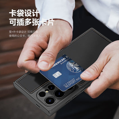 Suitable For Samsung S24Ultra Mobile Phone Case Wholesale 3-in-1 Dual Card Magnetic Holder S24Plus Protective Case